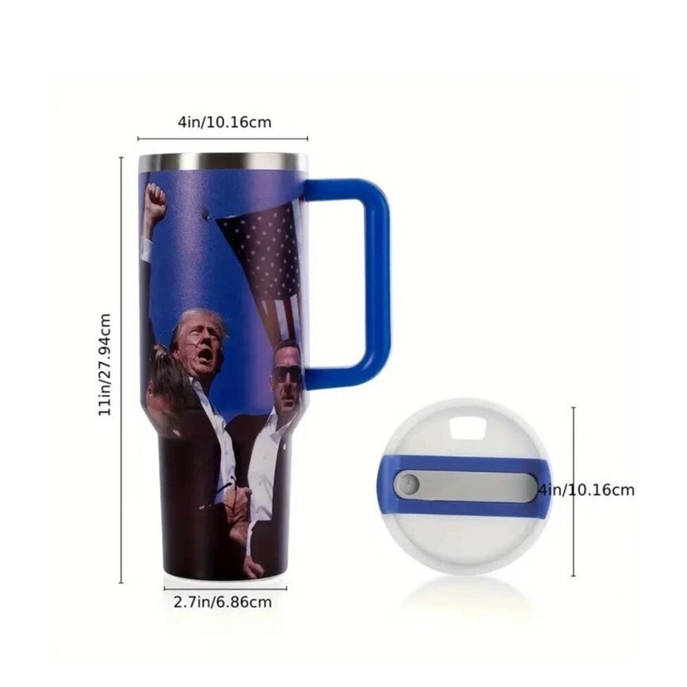 8 Donald Trump Fight Tumbler America Flag USA 2024 40oz Tumblr Travel w/Straw